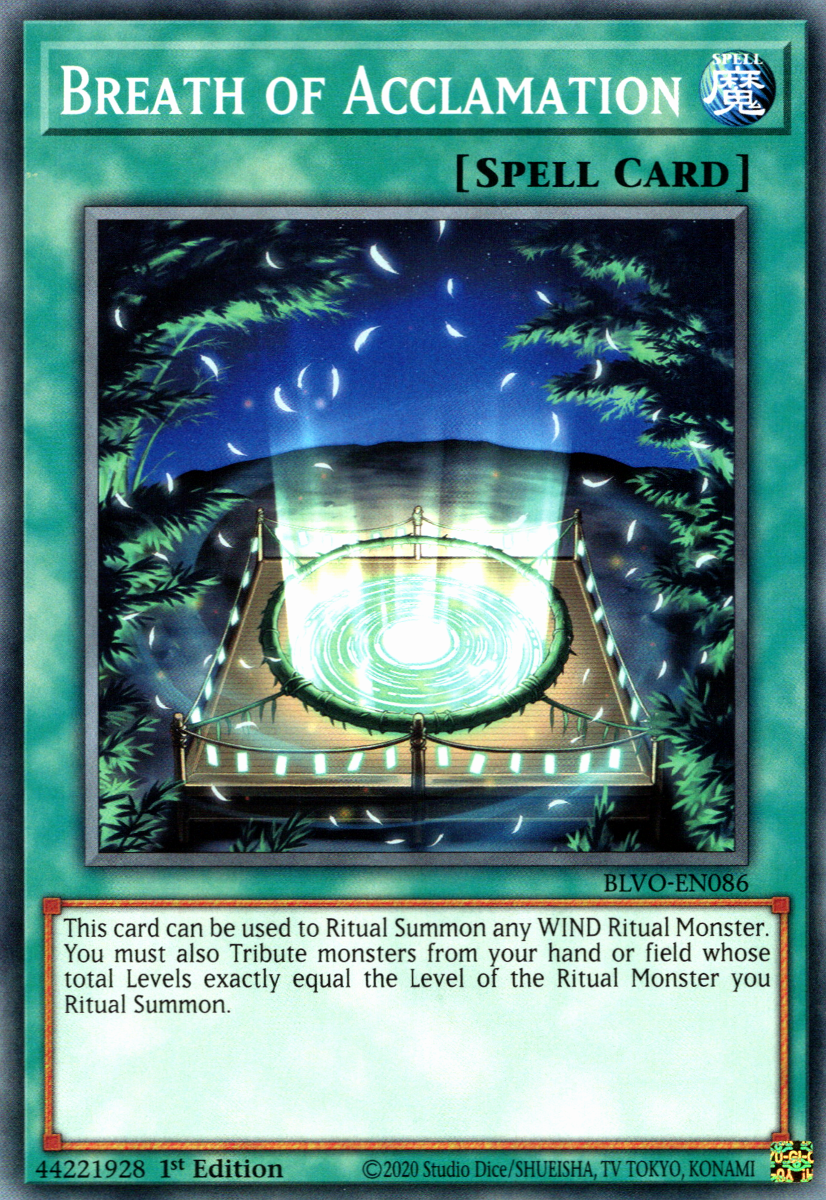 Breath of Acclamation, Blazing Vortex Premiere! promotional card · BLVO-EN086