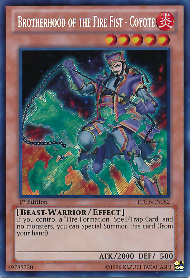 Brotherhood of the Fire Fist - Coyote, Lord of the Tachyon Galaxy Sneak Peek Participation Card · LTGY-EN082
