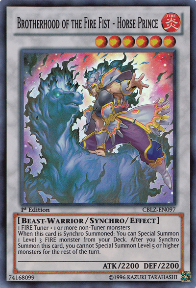 Brotherhood of the Fire Fist - Horse Prince, Cosmo Blazer Sneak Peek Participation Card · CBLZ-EN097