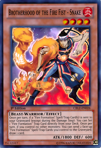 Brotherhood of the Fire Fist - Snake, Cosmo Blazer Sneak Peek Participation Card · CBLZ-EN026