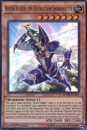 Buster Blader, the Destruction Swordmaster, Breakers of Shadow Sneak Peek Participation Card · BOSH-EN018