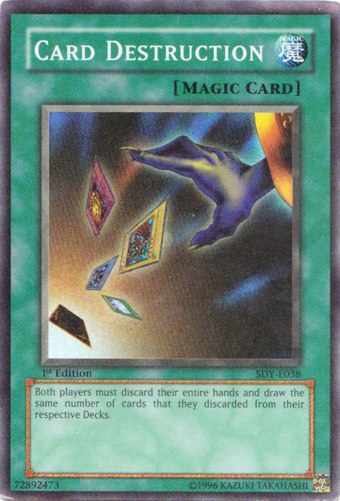 Card Destruction, Summoned Skull Sample promotional card · SDY-E038