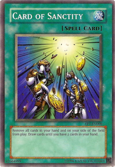 Card of Sanctity, Kids WB Duel of Destiny promotional card · EP1-EN000