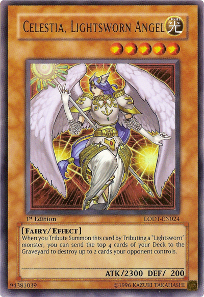 Celestia, Lightsworn Angel, Light of Destruction Sneak Peek Participation Card · LODT-EN024