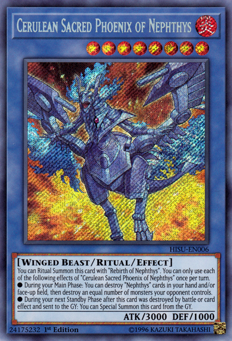 Cerulean Sacred Phoenix of Nephthys, Hidden Summoners · HISU-EN006