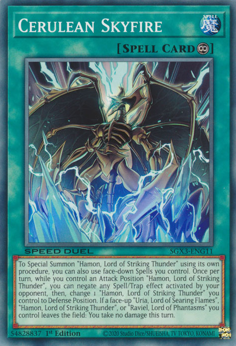 Cerulean Skyfire, Speed Duel GX: Duelists of Shadows · SGX3-ENG11