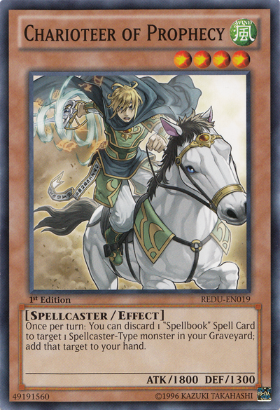 Charioteer of Prophecy, Return of the Duelist Sneak Peek Participation Card · REDU-EN019