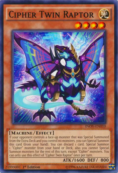Cipher Twin Raptor, Invasion: Vengeance Sneak Peek Participation Card · INOV-EN010