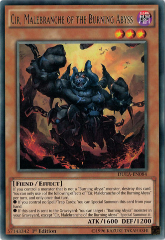 Cir, Malebranche of the Burning Abyss, Duelist Alliance Sneak Peek Participation Card · DUEA-EN084