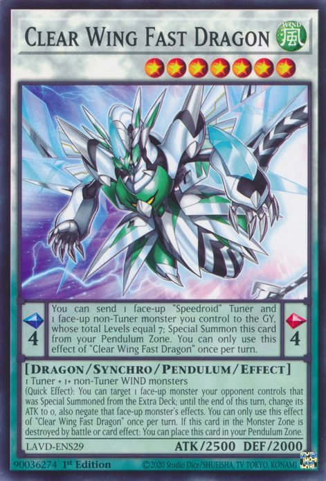 Clear Wing Fast Dragon, Legendary Arc-V Decks · LAVD-ENS29