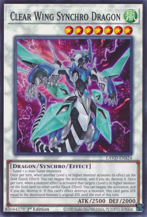 Clear Wing Synchro Dragon, Legendary Arc-V Decks · LAVD-ENS24