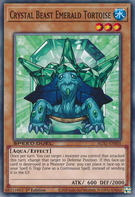 Crystal Beast Emerald Tortoise, Speed Duel GX: Duel Academy Box · SGX1-ENF05