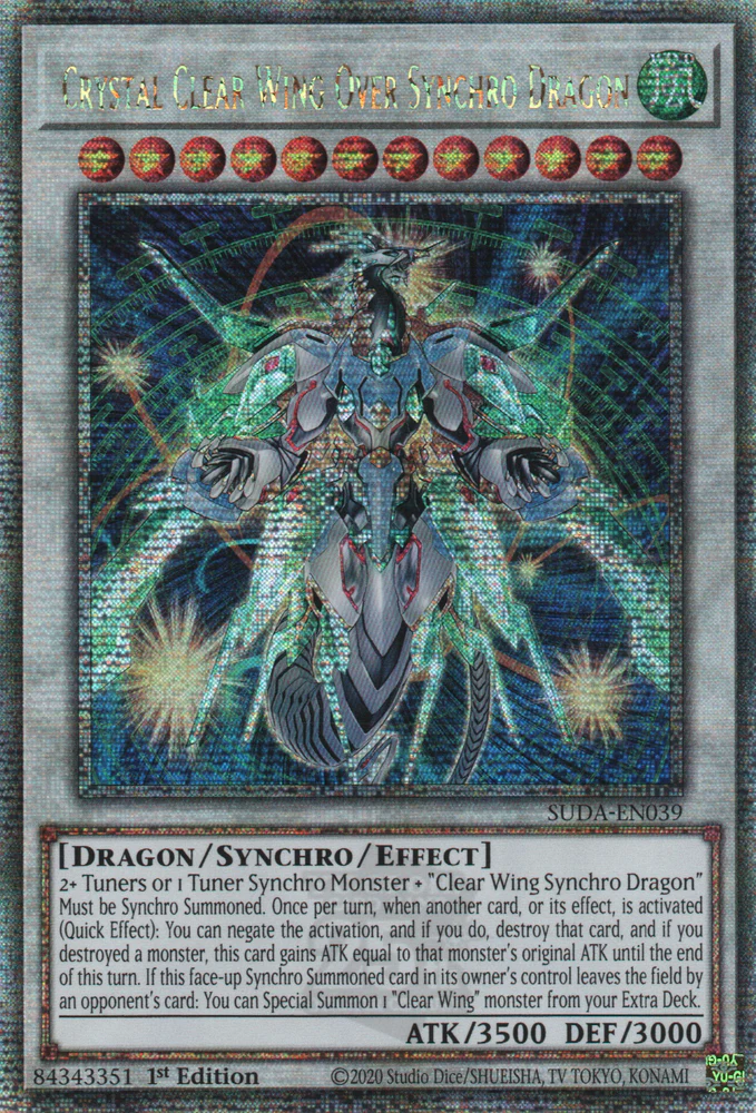 Crystal Clear Wing Over Synchro Dragon, Supreme Darkness · SUDA-EN039