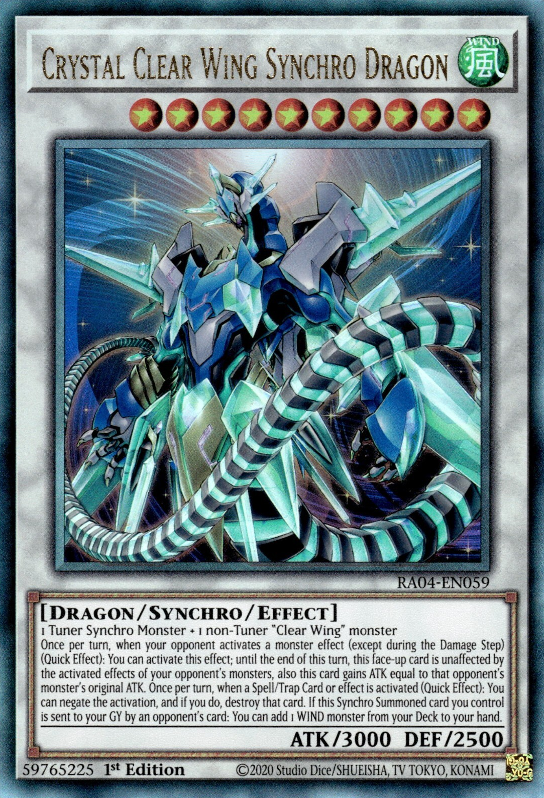 Crystal Clear Wing Synchro Dragon, Quarter Century Stampede · RA04-EN059