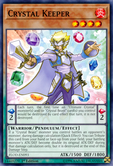 Crystal Keeper, Flames of Destruction Sneak Peek Participation Card · FLOD-EN093