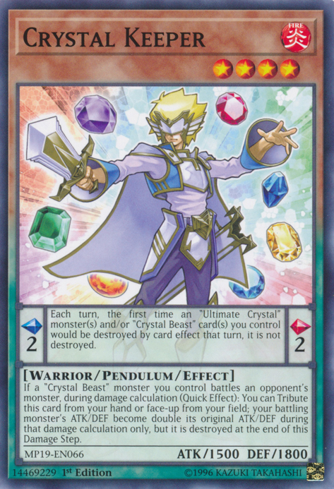 Crystal Keeper, 2019 Gold Sarcophagus Tin Mega Pack · MP19-EN066