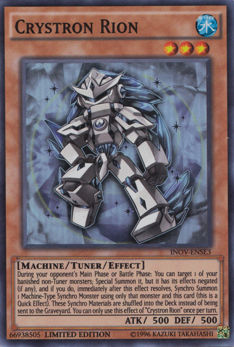Crystron Rion, Invasion: Vengeance Sneak Peek Participation Card · INOV-ENSE3