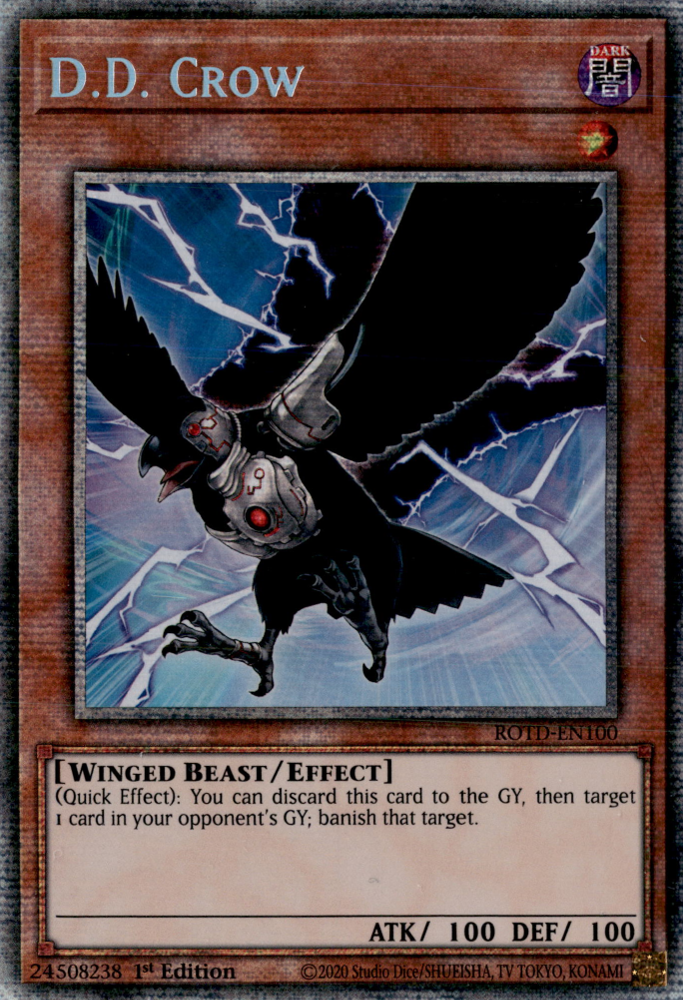 D.D. Crow, Rise of the Duelist Premiere! promotional card · ROTD-EN100