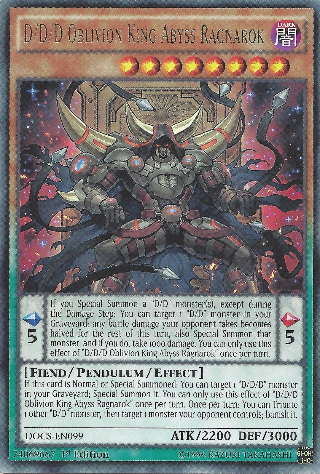 D/D/D Oblivion King Abyss Ragnarok, Dimension of Chaos Sneak Peek Participation Card · DOCS-EN099