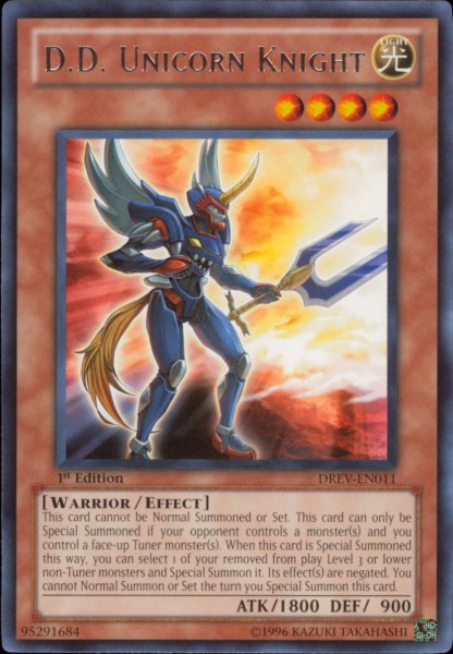 D.D. Unicorn Knight, Duelist Revolution Sneak Peek Participation Card · DREV-EN011