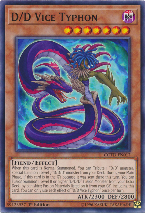 D/D Vice Typhon, Code of the Duelist Sneak Peek Participation Card · COTD-EN017