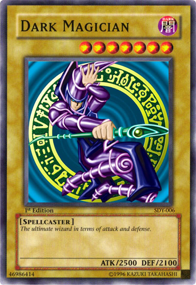 Dark Magician, Summoned Skull Sample promotional card · SDY-006