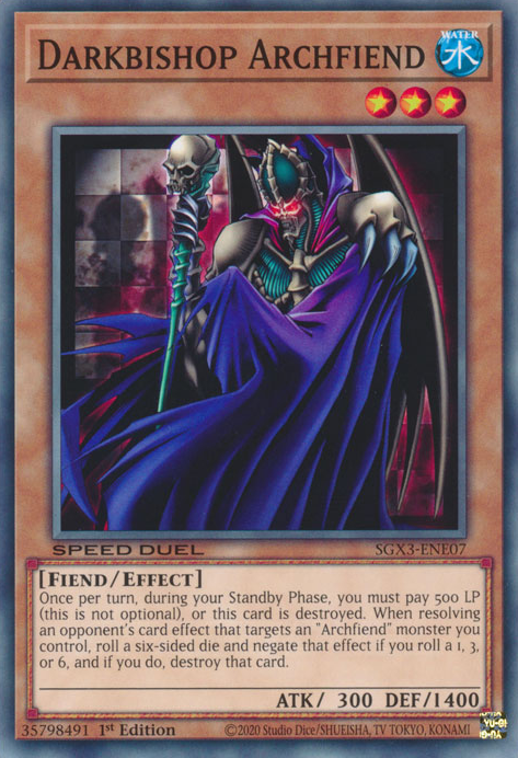 Darkbishop Archfiend, Speed Duel GX: Duelists of Shadows · SGX3-ENE07