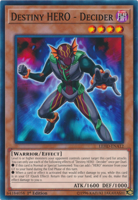 Destiny HERO - Decider, Legendary Hero Decks · LEHD-ENA12