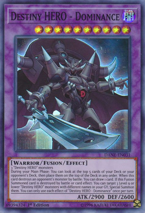 Destiny HERO - Dominance, Dark Neostorm Sneak Peek Participation Card · DANE-EN031