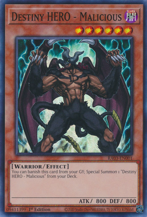 Destiny HERO - Malicious, Quarter Century Bonanza · RA03-EN001