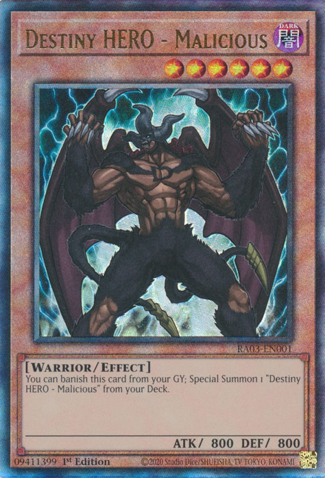 Destiny HERO - Malicious, Quarter Century Bonanza · RA03-EN001