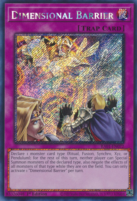 Dimensional Barrier, 25th Anniversary Rarity Collection · RA01-EN072