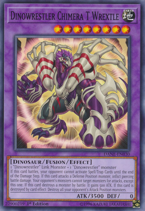 Dinowrestler Chimera T Wrextle, Dark Neostorm Sneak Peek Participation Card · DANE-EN030