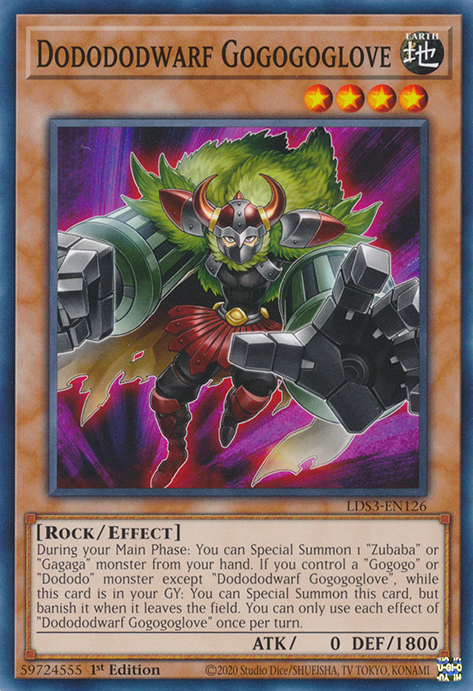 Dodododwarf Gogogoglove, Legendary Duelists: Season 3 · LDS3-EN126