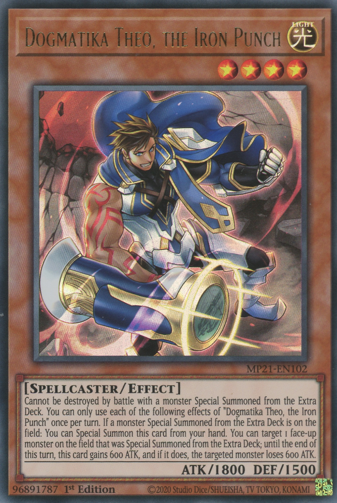 Dogmatika Theo, the Iron Punch, 2021 Tin of Ancient Battles · MP21-EN102