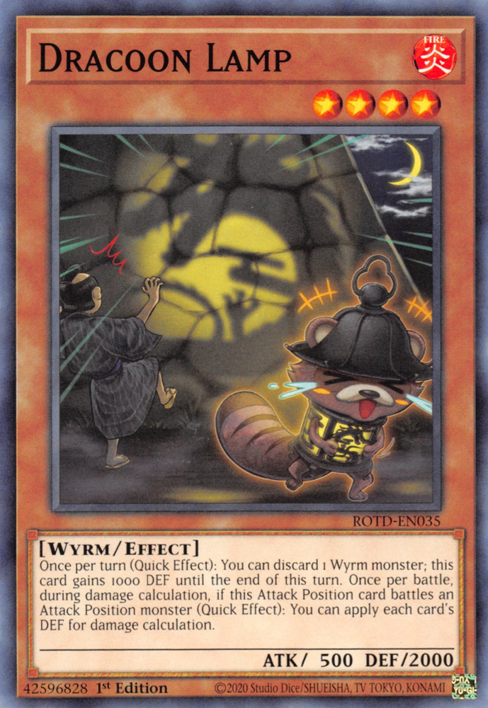 Dracoon Lamp, Rise of the Duelist Premiere! promotional card · ROTD-EN035