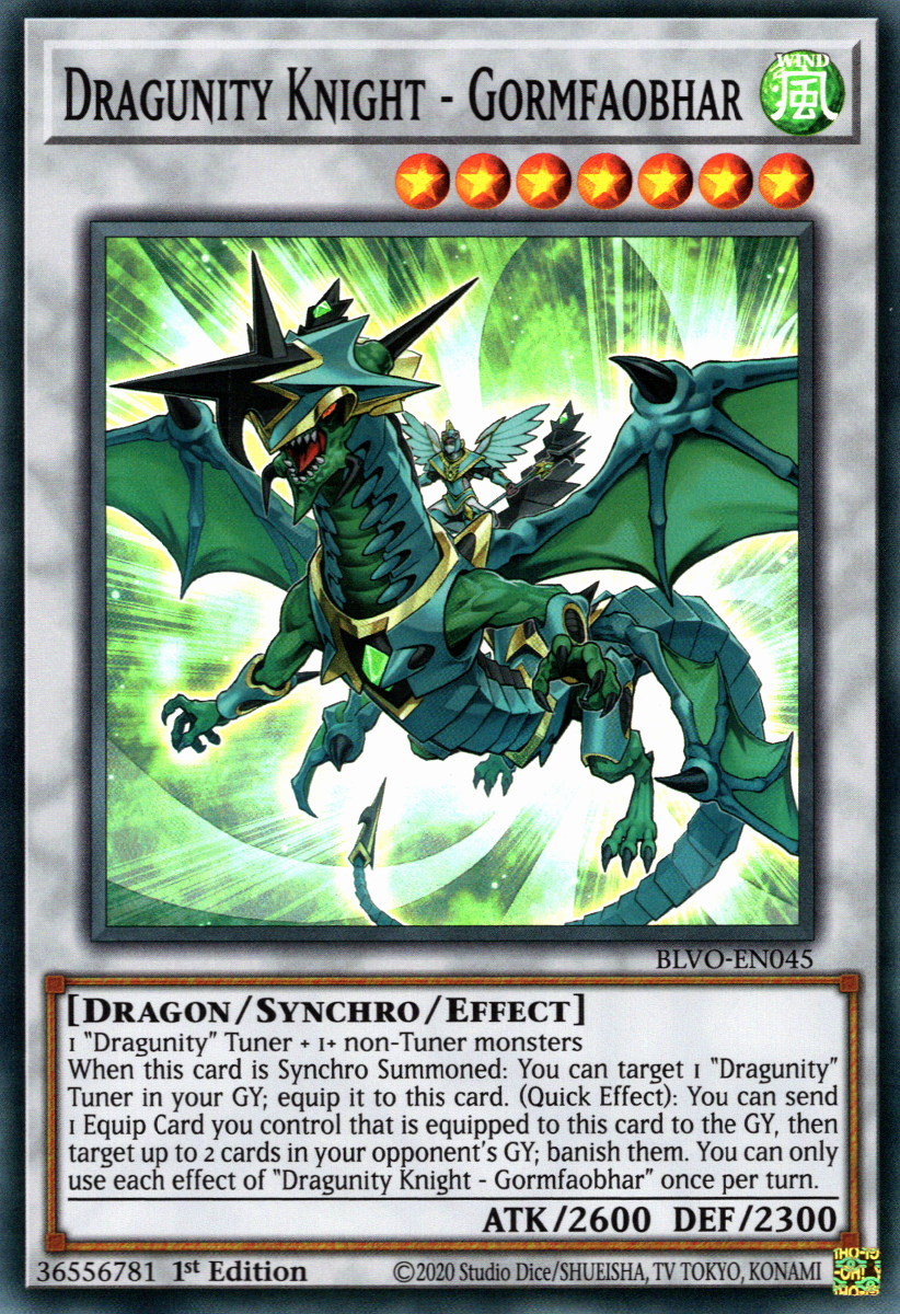 Dragunity Knight - Gormfaobhar, Blazing Vortex Premiere! promotional card · BLVO-EN045