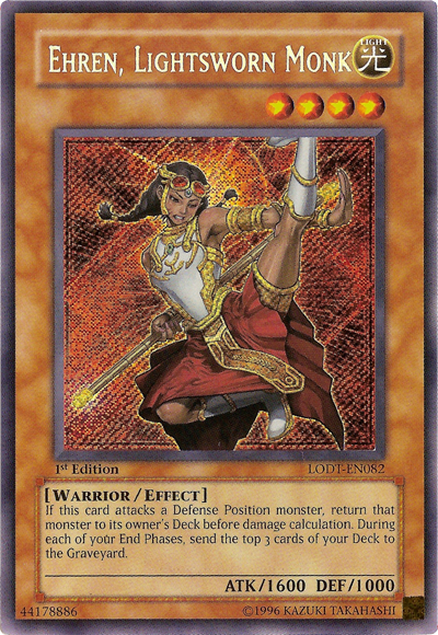 Ehren, Lightsworn Monk, Light of Destruction Sneak Peek Participation Card · LODT-EN082