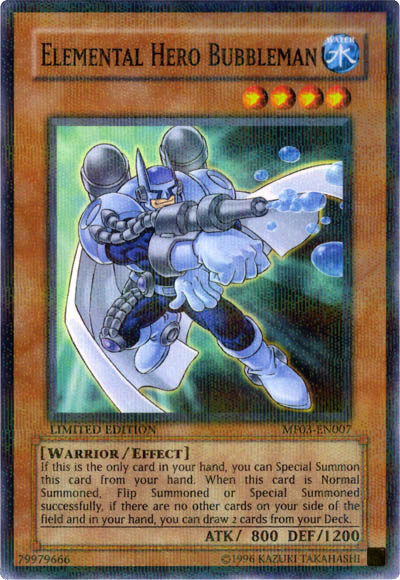 Elemental HERO Bubbleman, Mattel Action Figure promotional cards: Series 3 · MF03-EN007