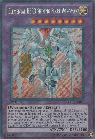 Elemental HERO Shining Flare Wingman, Legendary Collection 2: The Duel Academy Years Mega Pack · LCGX-EN050