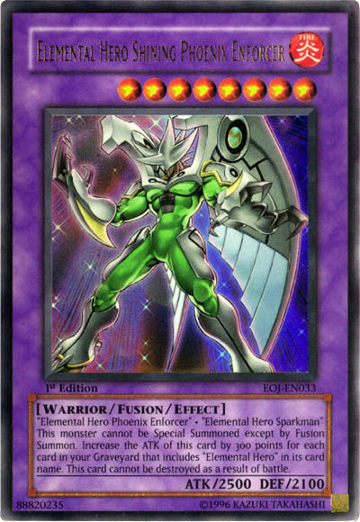 Elemental HERO Shining Phoenix Enforcer, Enemy of Justice · EOJ-EN033