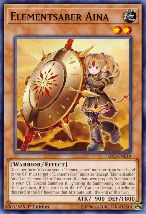 Elementsaber Aina, Flames of Destruction Sneak Peek Participation Card · FLOD-EN019