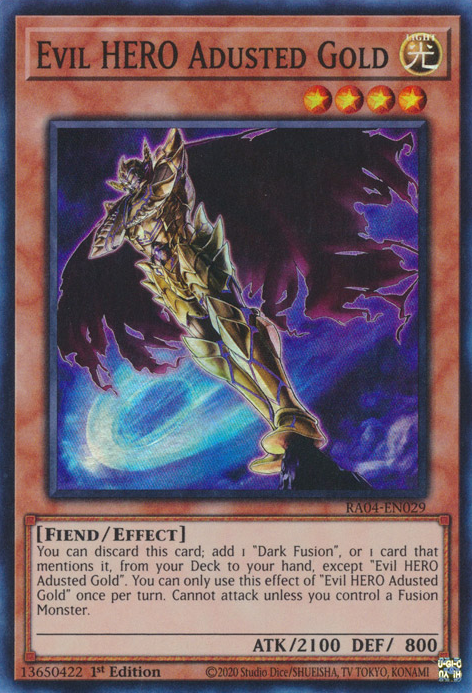 Evil HERO Adusted Gold, Quarter Century Stampede · RA04-EN029