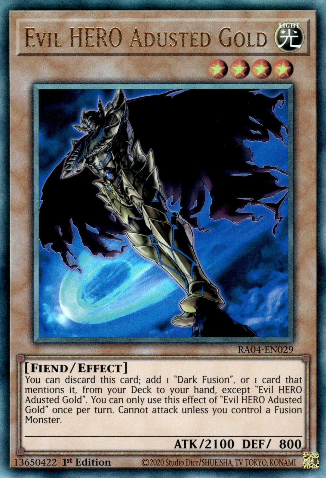 Evil HERO Adusted Gold, Quarter Century Stampede · RA04-EN029