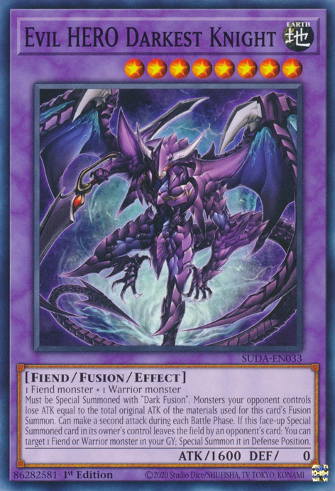 Evil HERO Darkest Knight, Supreme Darkness · SUDA-EN033