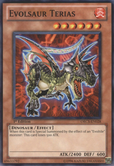 Evolsaur Terias, Order of Chaos Sneak Peek Participation Card · ORCS-EN028