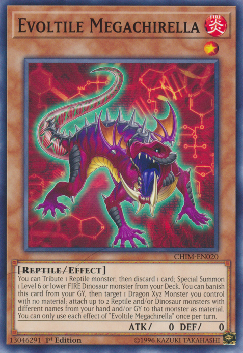Evoltile Megachirella, Chaos Impact Sneak Peek Participation Card · CHIM-EN020
