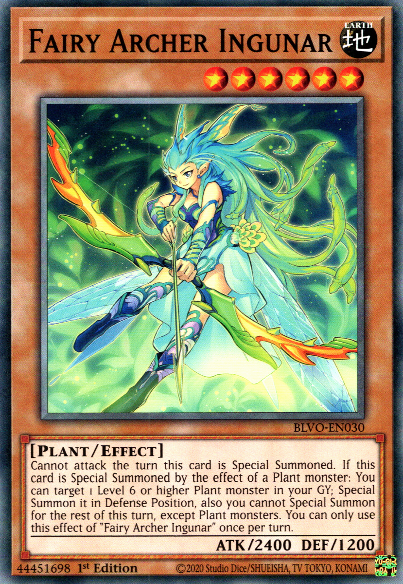 Fairy Archer Ingunar, Blazing Vortex Premiere! promotional card · BLVO-EN030