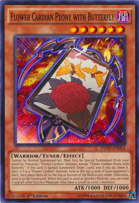 Flower Cardian Peony with Butterfly, Invasion: Vengeance Sneak Peek Participation Card · INOV-EN014