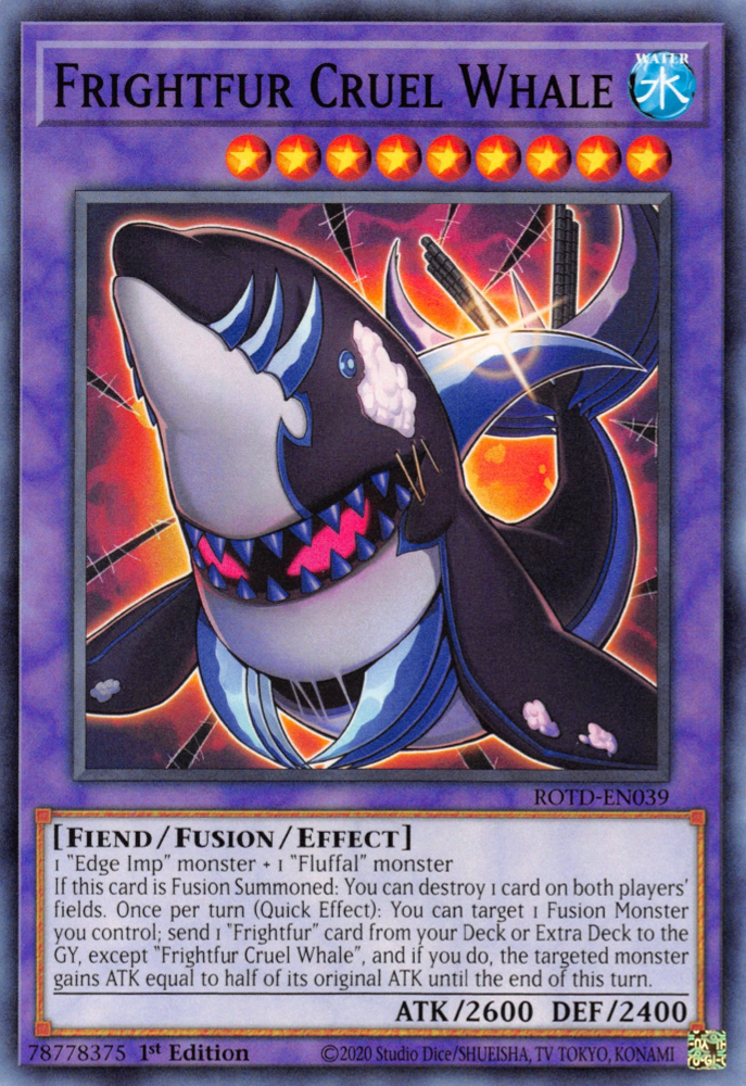 Frightfur Cruel Whale, Rise of the Duelist Premiere! promotional card · ROTD-EN039